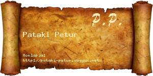 Pataki Petur névjegykártya
